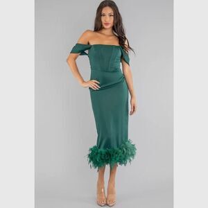 Blair Feather Midi Dress
